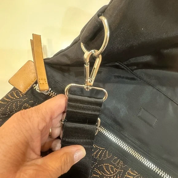 Jambu & Co Black and Brown Leaf Design 3 Way Crossbody Messenger Bag - Picture 6 of 16